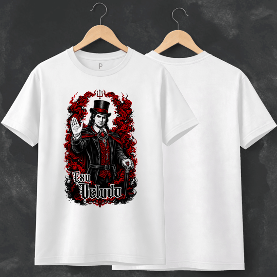 Camiseta Exu Veludo - Branca