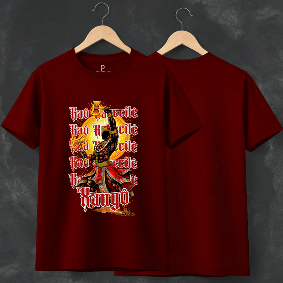 Camiseta Saudação à Xangô - Bordô