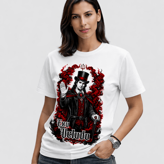 Nome do produto Camiseta Exu Veludo - Branca