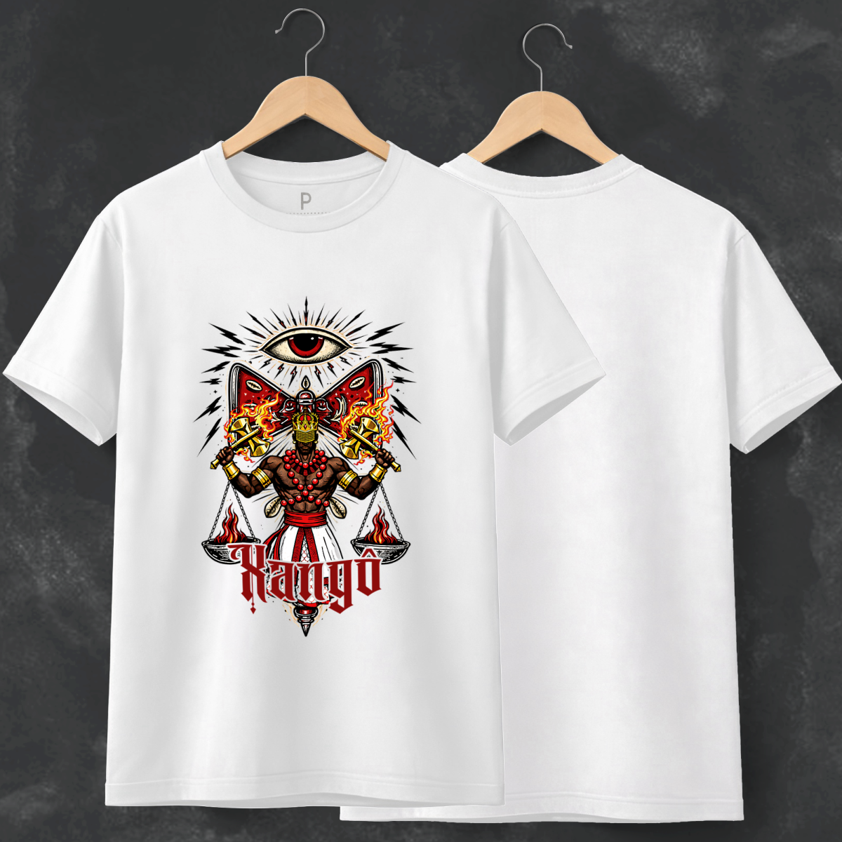 Nome do produto: Camiseta Justiça de Xangô - Cores Claras