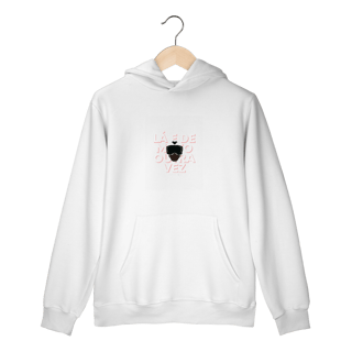 Nome do produto Lá e de Moto Outra Vez Logo - Collab Lá e de Moto Outra Vez - Unissex, Moletom Canguru