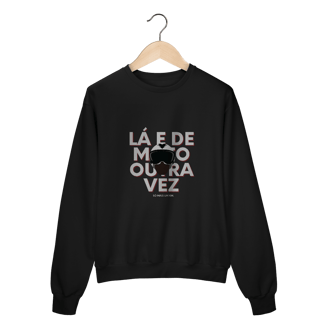 Nome do produto Lá e de Moto Outra Vez Logo - Collab  Lá e de Moto Outra Vez  - Unissex, Moletom Fechado