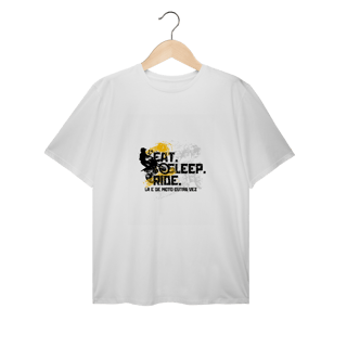Nome do produto Eat, Sleep, Ride - Collab  Lá e de Moto Outra Vez  - Unissex, 100% Algodão, Plus Size