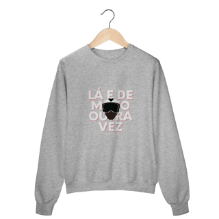 Nome do produto Lá e de Moto Outra Vez Logo - Collab  Lá e de Moto Outra Vez  - Unissex, Moletom Fechado
