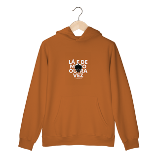 Nome do produto Lá e de Moto Outra Vez Logo - Collab Lá e de Moto Outra Vez - Unissex, Moletom Canguru
