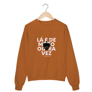 Nome do produto Lá e de Moto Outra Vez Logo - Collab  Lá e de Moto Outra Vez  - Unissex, Moletom Fechado