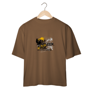 Nome do produto Eat, Sleep, Ride - Collab Lá e de Moto Outra Vez - Unissex, 100% Algodão, Oversized