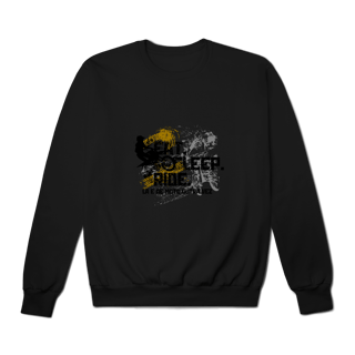 Nome do produto Eat, Sleep, Ride - Collab  Lá e de Moto Outra Vez  - Unissex, Moletom fechado