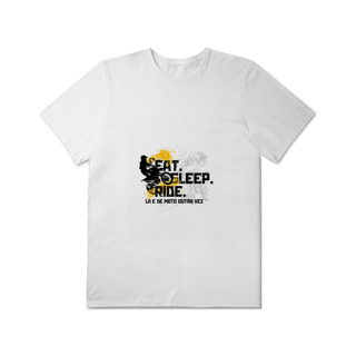 Nome do produto Eat, Sleep, Ride - Collab  Lá e de Moto Outra Vez  - Unissex, 100% Algodão, Plus Size