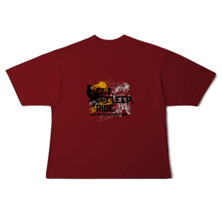 Nome do produto Eat, Sleep, Ride - Collab Lá e de Moto Outra Vez - Unissex, 100% Algodão, Oversized