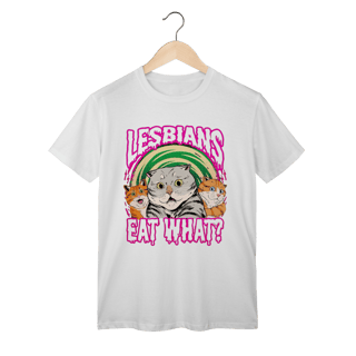 Nome do produto Camiseta - Lesbians eat what?