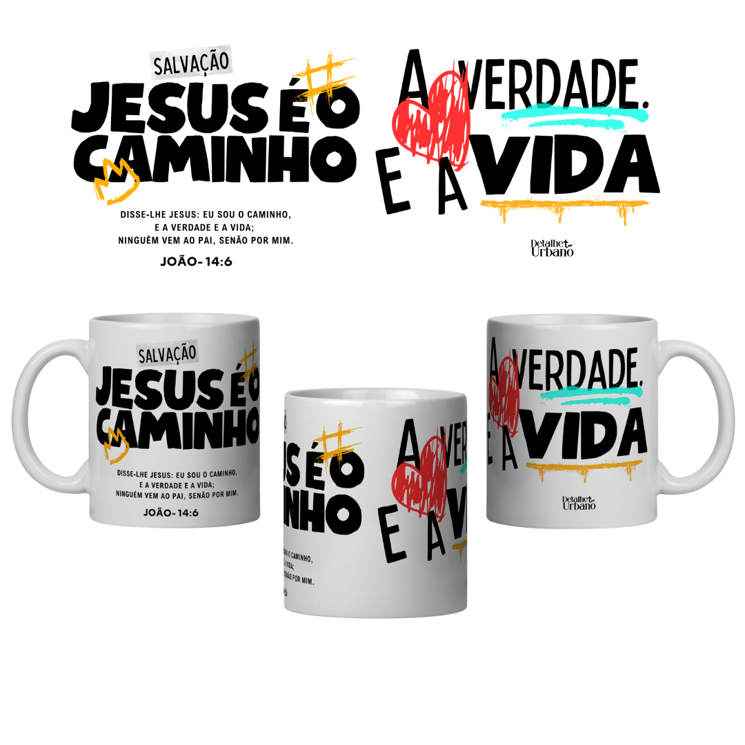 Nome do produto: Caneca Jesus é o caminho