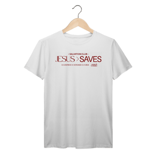Nome do produto Camiseta Jesus Saves vinho