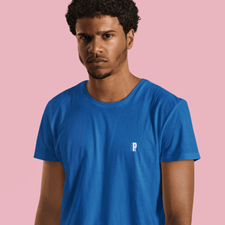 Unissex | Básica Algodão Premium Letra Pê - Azul-Royal