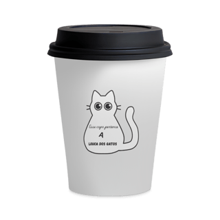Nome do produto Copo de Cerâmica Louca dos Gatos