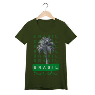 Nome do produto baby look BRASIL Tropical e Soberano - PALMEIRA