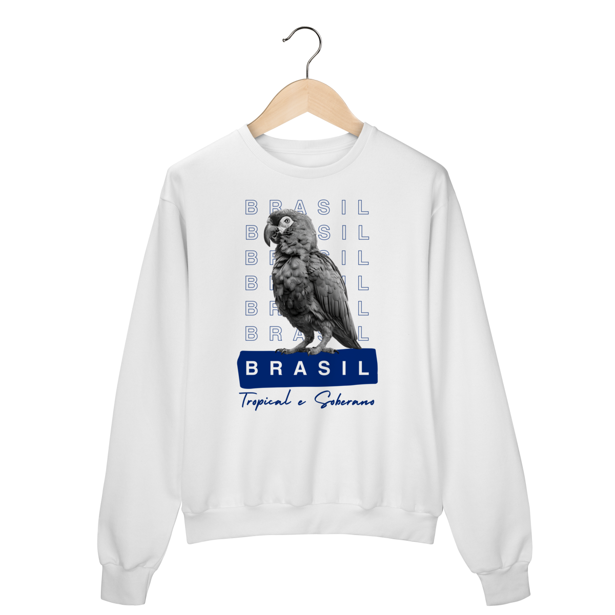 Nome do produto: moletom BRASIL Tropical e Soberano - PAPAGAIO