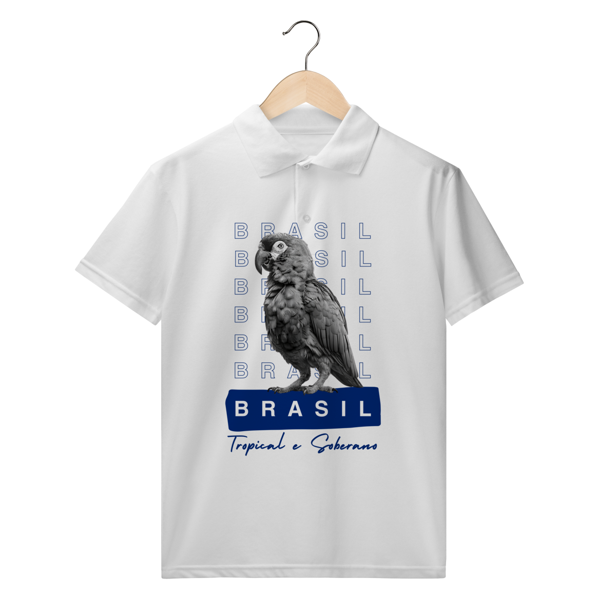 Nome do produto: polo  BRASIL Tropical e Soberano - PAPAGAIO