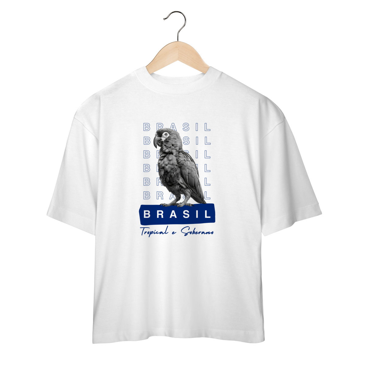Nome do produto: oversized  BRASIL Tropical e Soberano - PAPAGAIO