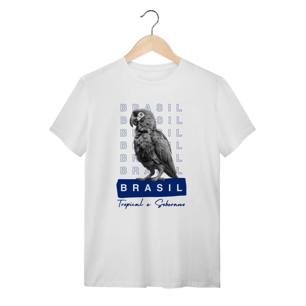 Nome do produto: camiseta  BRASIL Tropical e Soberano - PAPAGAIO