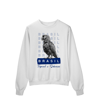 Nome do produto moletom BRASIL Tropical e Soberano - PAPAGAIO