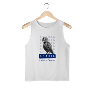 Nome do produto regata masculina  BRASIL Tropical e Soberano - PAPAGAIO (sport Dry UV)