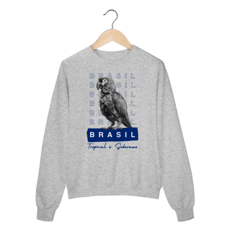 Nome do produto moletom BRASIL Tropical e Soberano - PAPAGAIO
