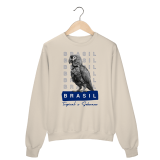 Nome do produto moletom BRASIL Tropical e Soberano - PAPAGAIO
