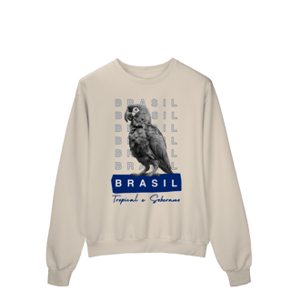 Nome do produto moletom BRASIL Tropical e Soberano - PAPAGAIO