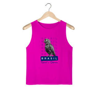 Nome do produto regata masculina  BRASIL Tropical e Soberano - PAPAGAIO (sport Dry UV)