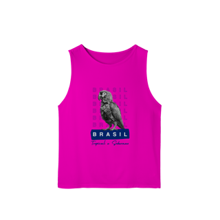 Nome do produto regata masculina  BRASIL Tropical e Soberano - PAPAGAIO (sport Dry UV)
