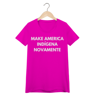 Nome do produto baby look MAKE AMERICA INDÍGENA NOVAMENTE