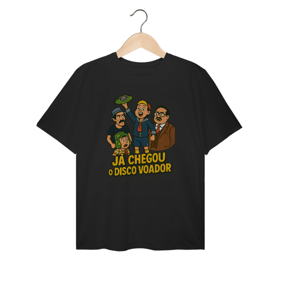 Camiseta Plus Size Chaves Modelo 1 - Já Chegou o Disco Voador