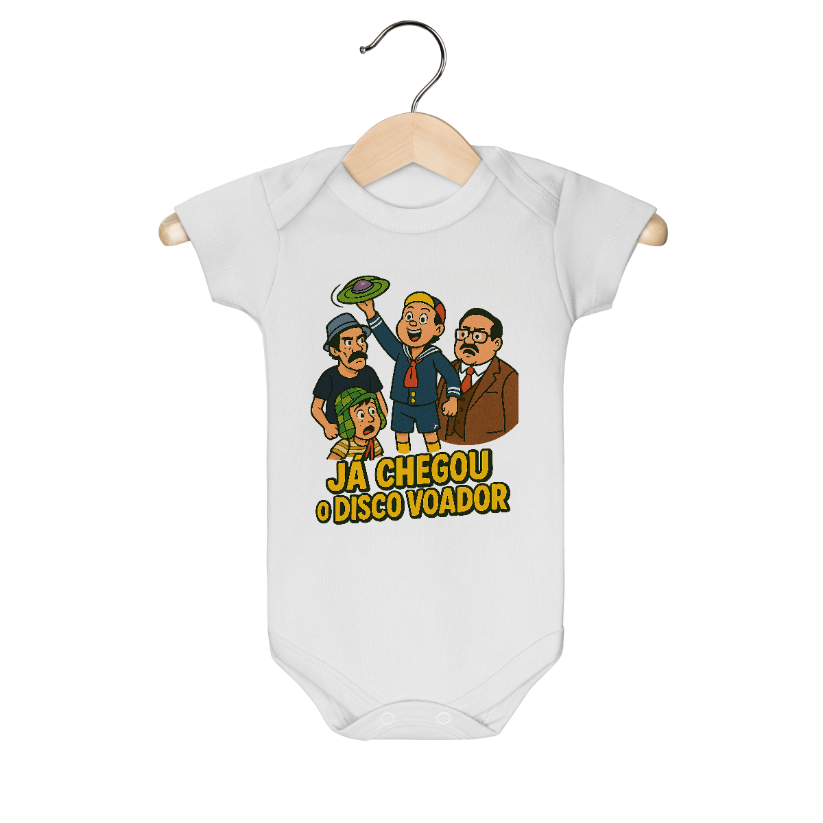 Nome do produto: Body Bebê Chaves Modelo 1 - Já Chegou o Disco Voador