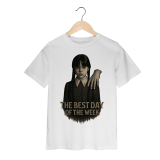 Nome do produto Camiseta Infantil Wandinha Modelo 1 - The Best Day of the Week