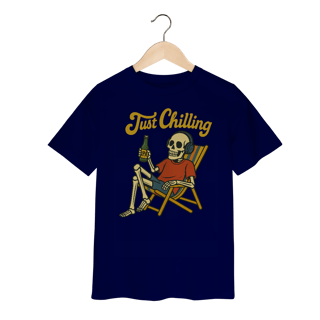 Nome do produto Camiseta Infantil Caveira Just Chilling - Modelo 1