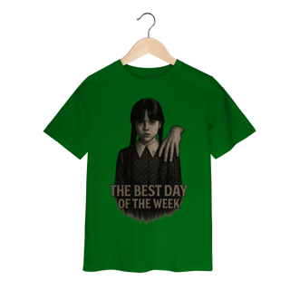 Nome do produto Camiseta Infantil Wandinha Modelo 1 - The Best Day of the Week