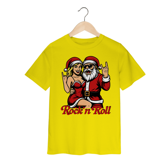 Camiseta Infantil Natal Modelo 1 - Rock and Roll