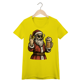 Nome do produto Baby Look Natal Modelo 4 - Papai Noel Bebendo Cerveja