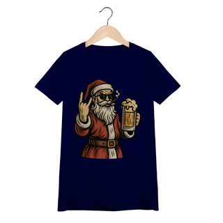 Nome do produto Baby Look Natal Modelo 4 - Papai Noel Bebendo Cerveja