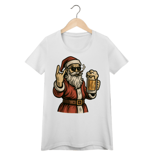 Nome do produto Baby Look Natal Modelo 4 - Papai Noel Bebendo Cerveja