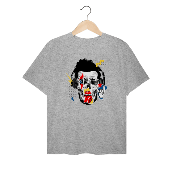 Camiseta Plus Size Caveira - Modelo 3