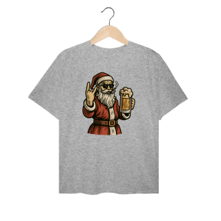 Nome do produto Camiseta Plus Size Natal Modelo 4 - Papai Noel Bebendo Cerveja