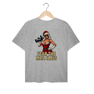 Nome do produto Camiseta Plus Size Natal Modelo 2 - Fear The Mrs. Claus