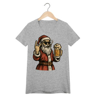 Nome do produto Baby Look Natal Modelo 4 - Papai Noel Bebendo Cerveja