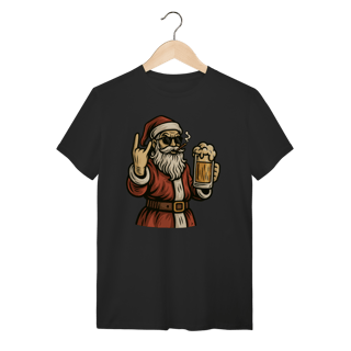 Camiseta Natal Modelo 4 - Papai Noel Bebendo Cerveja