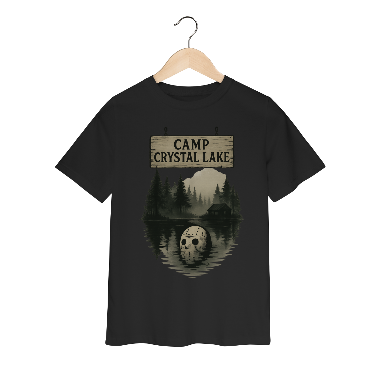 Nome do produto: Camiseta Infantil Sexta-Feira 13 Modelo 1 - Crystal Lake
