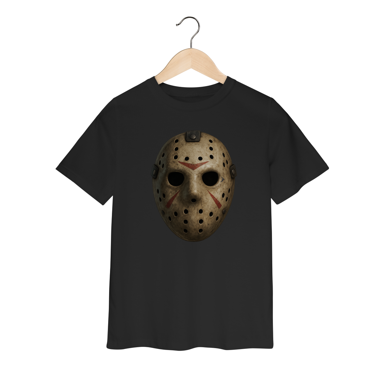 Nome do produto: Camiseta Infantil Sexta-Feira 13 Modelo 2 - Máscara Jason
