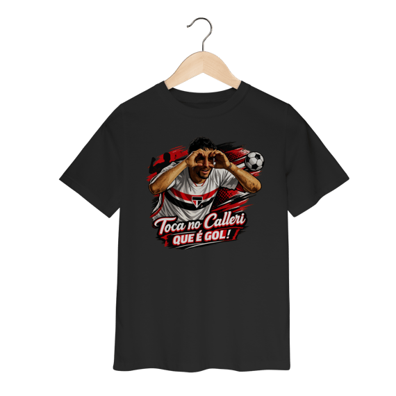 Camiseta Infantil Toca no Calleri Que É Gol