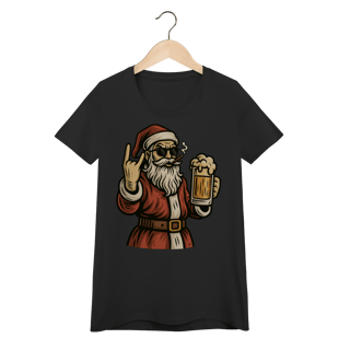 Nome do produto Baby Look Natal Modelo 4 - Papai Noel Bebendo Cerveja